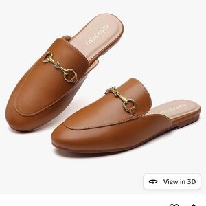 Minorsu Buckle Mules for Women Round Toe Backless Flat Mules Slides size 6.5